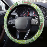 Hawaii Makahiki Turtle Steering Wheel Cover Green Tapa Pattern - Polynesian Pride