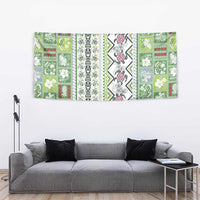 Hawaii Makahiki Turtle Tapestry Green Tapa Pattern - Polynesian Pride