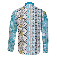 Hawaii Makahiki Turtle Family Matching Puletasi and Hawaiian Shirt Blue Tapa Pattern LT05 - Polynesian Pride