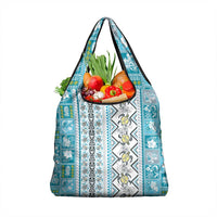 Hawaii Makahiki Turtle Grocery Bag Blue Tapa Pattern LT05 1-pack One Size Blue - Polynesian Pride