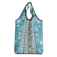 Hawaii Makahiki Turtle Grocery Bag Blue Tapa Pattern LT05 - Polynesian Pride