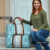 Hawaii Makahiki Turtle Travel Bag Blue Tapa Pattern - Polynesian Pride