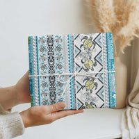 Hawaii Makahiki Turtle Wrapping Paper Blue Tapa Pattern LT05 - Polynesian Pride