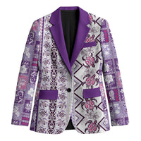 Hawaii Makahiki Turtle Blazer Violet Tapa Pattern LT05 Unisex Violet - Polynesian Pride