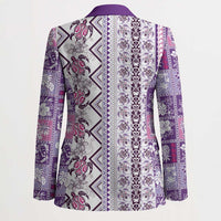 Hawaii Makahiki Turtle Blazer Violet Tapa Pattern LT05 - Polynesian Pride