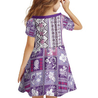 Hawaii Makahiki Turtle Family Matching Off Shoulder Maxi Dress and Hawaiian Shirt Violet Tapa Pattern - Polynesian Pride