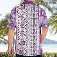 Hawaii Makahiki Turtle Hawaiian Shirt Violet Tapa Pattern - Polynesian Pride