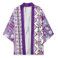 Hawaii Makahiki Turtle Kimono Violet Tapa Pattern - Polynesian Pride