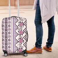Hawaii Makahiki Turtle Luggage Cover Violet Tapa Pattern - Polynesian Pride