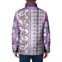 Hawaii Makahiki Turtle Padded Jacket Violet Tapa Pattern LT05 - Polynesian Pride