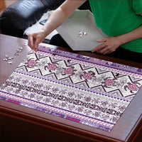 Hawaii Makahiki Turtle Puzzle Violet Tapa Pattern LT05 - Polynesian Pride