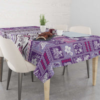 Hawaii Makahiki Turtle Tablecloth Violet Tapa Pattern - Polynesian Pride