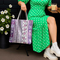 Hawaii Makahiki Turtle Tote Bag Violet Tapa Pattern - Polynesian Pride