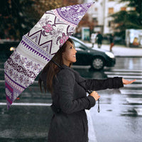 Hawaii Makahiki Turtle Umbrella Violet Tapa Pattern - Polynesian Pride