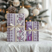 Hawaii Makahiki Turtle Wrapping Paper Violet Tapa Pattern LT05 - Polynesian Pride