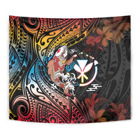Hawaii And Japan Tapestry Koi Fish With Kanaka Maoli
