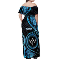 Personalised Kosrae Constitution Day Off Shoulder Maxi Dress Ocean Floral Pattern