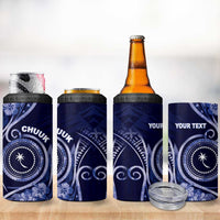 Personalised FSM Chuuk 4 in 1 Can Cooler Tumbler Ocean Floral Pattern LT05 - Polynesian Pride