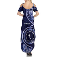 Personalised FSM Chuuk Family Matching Summer Maxi Dress and Hawaiian Shirt Ocean Floral Pattern
