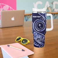 Personalised FSM Chuuk Tumbler With Handle Ocean Floral Pattern LT05 - Polynesian Pride