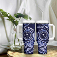 Personalised FSM Chuuk Tumbler With Handle Ocean Floral Pattern LT05 - Polynesian Pride