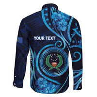 Personalised FSM Pohnpei Family Matching Off Shoulder Short Dress and Hawaiian Shirt Ocean Floral Pattern