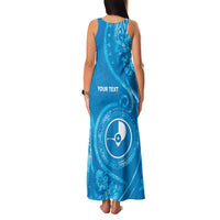 Personalised FSM Yap Family Matching Tank Maxi Dress and Hawaiian Shirt Ocean Floral Pattern