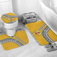 Personalised Anastasis College Bathroom Set Tonga Unique Style LT05 Mat Set Only (3 pcs) One Size Yellow - Polynesian Pride