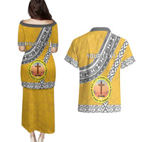 Personalised Anastasis College Couples Matching Puletasi and Hawaiian Shirt Tonga Unique Style LT05 - Polynesian Pride