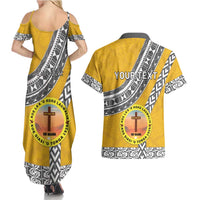Personalised Anastasis College Couples Matching Summer Maxi Dress and Hawaiian Shirt Tonga Unique Style LT05 - Polynesian Pride