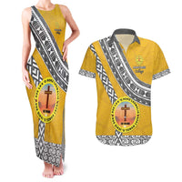 Personalised Anastasis College Couples Matching Tank Maxi Dress and Hawaiian Shirt Tonga Unique Style - Polynesian Pride