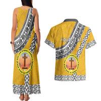 Personalised Anastasis College Couples Matching Tank Maxi Dress and Hawaiian Shirt Tonga Unique Style LT05 - Polynesian Pride