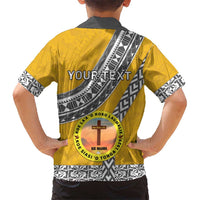 Personalised Anastasis College Family Matching Off The Shoulder Long Sleeve Dress and Hawaiian Shirt Tonga Unique Style - Polynesian Pride