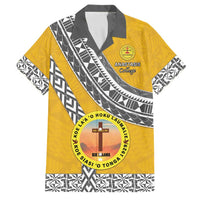 Personalised Anastasis College Family Matching Off The Shoulder Long Sleeve Dress and Hawaiian Shirt Tonga Unique Style - Polynesian Pride