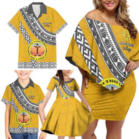 Personalised Anastasis College Family Matching Off Shoulder Short Dress and Hawaiian Shirt Tonga Unique Style - Polynesian Pride