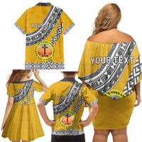Personalised Anastasis College Family Matching Off Shoulder Short Dress and Hawaiian Shirt Tonga Unique Style - Polynesian Pride