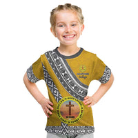 Personalised Anastasis College Kid T Shirt Tonga Unique Style LT05 Yellow - Polynesian Pride