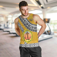 Personalised Anastasis College Men Tank Top Tonga Unique Style LT05 Yellow - Polynesian Pride
