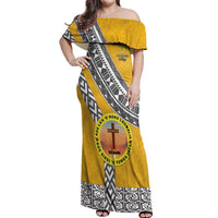 Personalised Anastasis College Off Shoulder Maxi Dress Tonga Unique Style - Polynesian Pride
