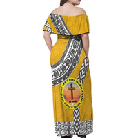 Personalised Anastasis College Off Shoulder Maxi Dress Tonga Unique Style - Polynesian Pride