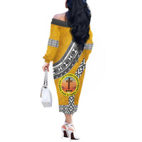 Personalised Anastasis College Off The Shoulder Long Sleeve Dress Tonga Unique Style LT05 - Polynesian Pride