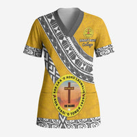 Personalised Anastasis College Scrub Top Tonga Unique Style LT05 Adult Yellow - Polynesian Pride