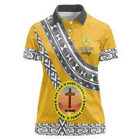 Personalised Anastasis College Women Polo Shirt Tonga Unique Style LT05 Female Yellow - Polynesian Pride