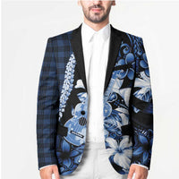 Hawaii Ukulele Blazer Tropical Flowers With Palaka Effect Blue Version LT05 - Polynesian Pride