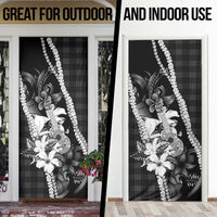 Hawaii Ukulele Door Cover Tropical Flowers With Palaka Effect Black Version LT05 - Polynesian Pride