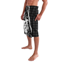 Hawaii Ukulele Lavalava Tropical Flowers With Palaka Effect Black Version LT05 - Polynesian Pride