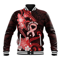 Heart Health Awareness Baseball Jacket Warrior Wears Red Polynesian Style LT05 Unisex Red - Polynesian Pride