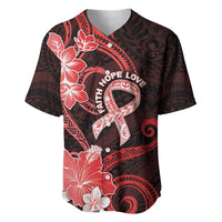 Heart Health Awareness Baseball Jersey Warrior Wears Red Polynesian Style