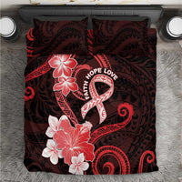 Heart Health Awareness Bedding Set Warrior Wears Red Polynesian Style
