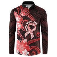 Heart Health Awareness Button Sweatshirt Warrior Wears Red Polynesian Style LT05 Red - Polynesian Pride